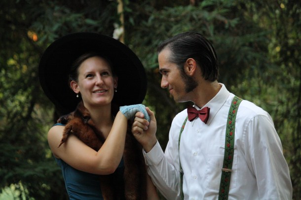 Katerina Robinson and Kevin Ganger as Gwendolyn and Algernon in The Importance of Being Earnest.