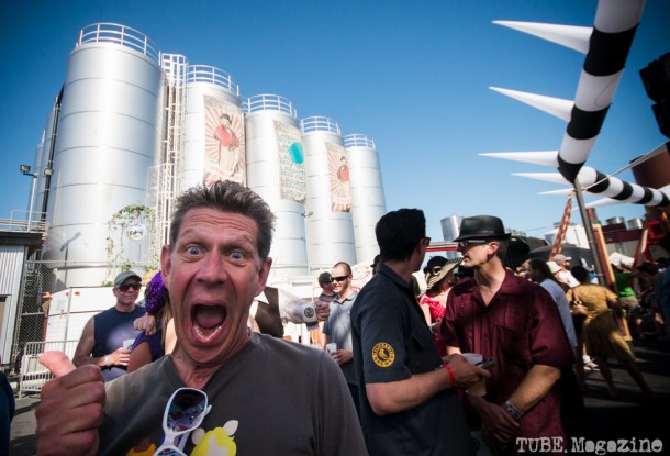 Loren Swartos enjoying himself very much at the 2014 Lagunitas Beer Circus held in Petaluma CA. Photo Melissa Uroff