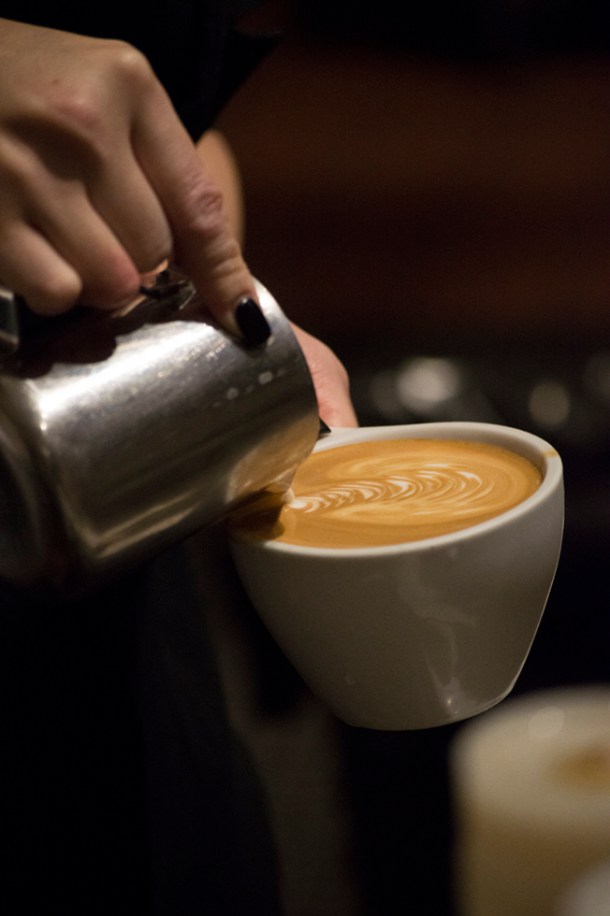 Good milk, the cornerstone of any espresso drink, requires a great deal of skill from the barista. Flavor, texture, and latte art all depend on it. Photo M.Hershenow. 2015