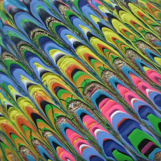 Solid Phase 12" x 12" x 1.5" Acrylic on canvas This painting was part of the States of Matter Series which was my subjective view of the different states of matters such as the solid, liquid, and gas phases. 