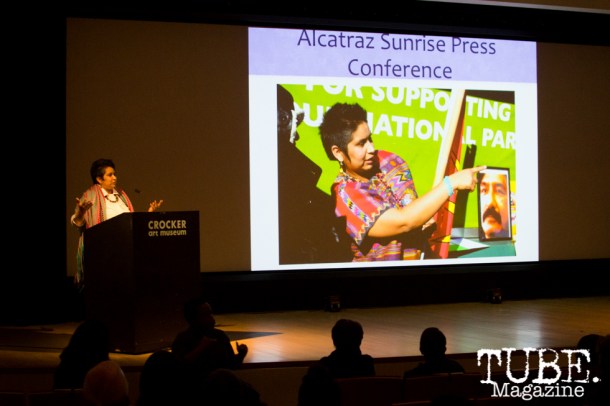 YaYa Porras speaks on Art Beyond Fear: Art and Activism at The Crocker Art Museum in Sacramento, Ca. November 2015. Photo Alejandro Montaño.