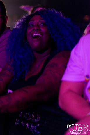 Audience member having a blast at the Pixies show, Ace of Spades in Sacramento, CA, October 26, 2016. Photo Emma Montalbano. 