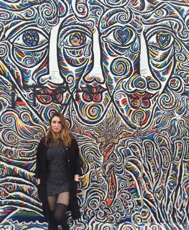 Jennifer Jackson at the Berlin Wall. Photo: Brett Loper.