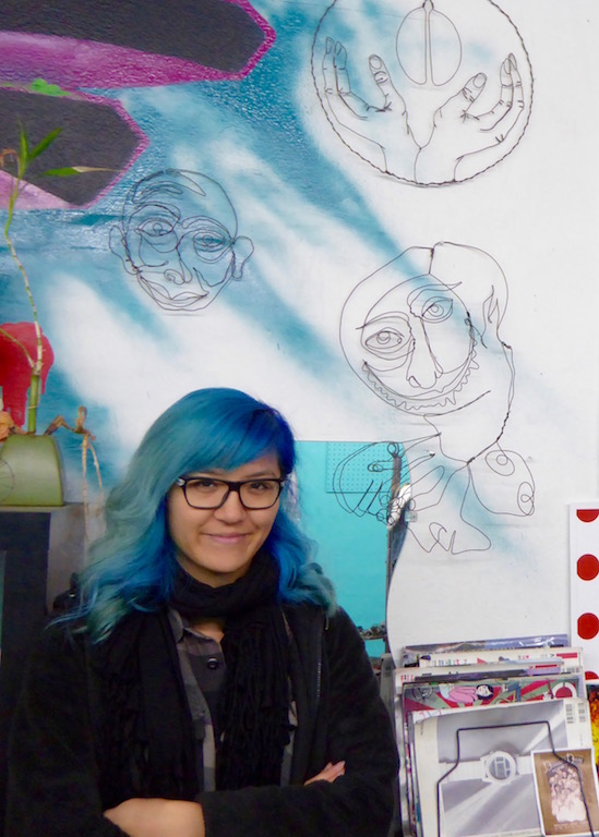 Dich with her wire drawings Photo: Justina Martino