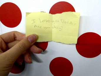 Note from Dich's boyfriend. Photo: Justina Martino.